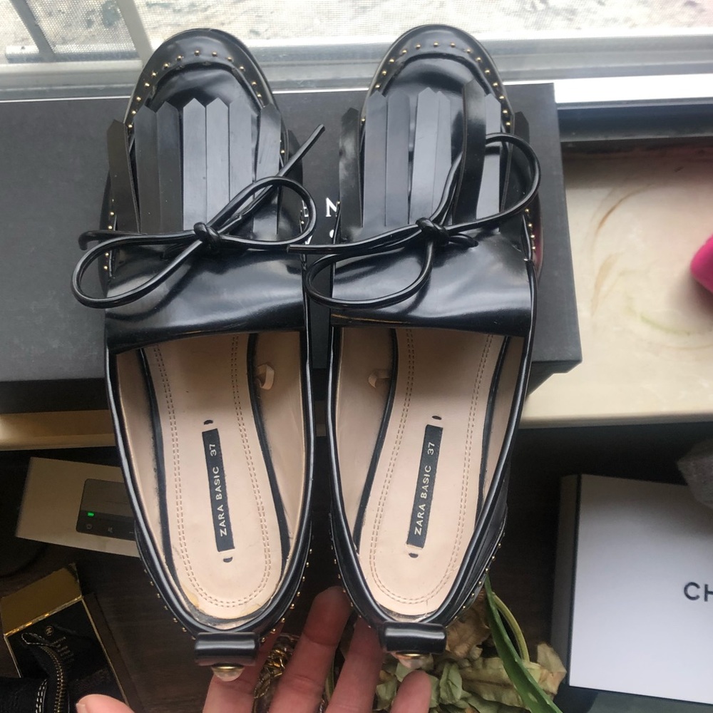 Zara Loafers with Pearl Heel Detail